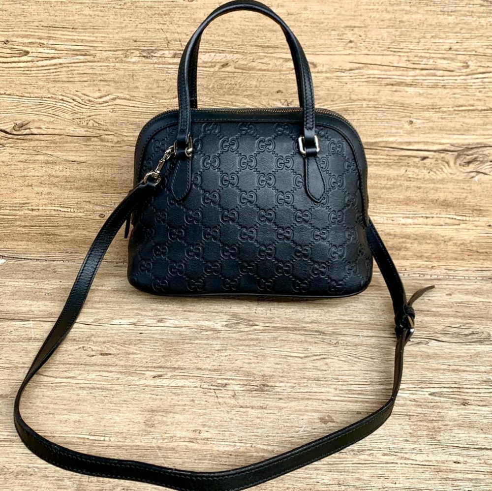 Gucci Small Dome Black leather Bag